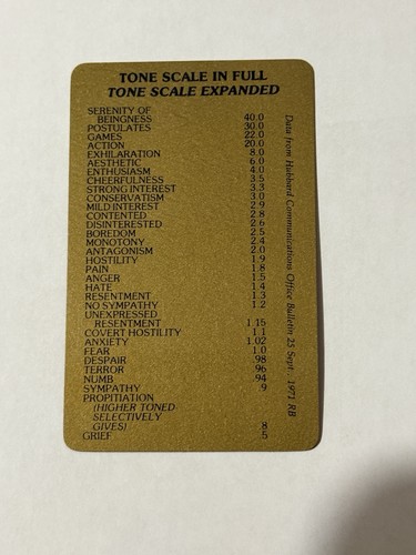 Scientology tone scale - scale, in